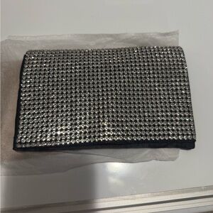 Silver Rhinestone Clutch